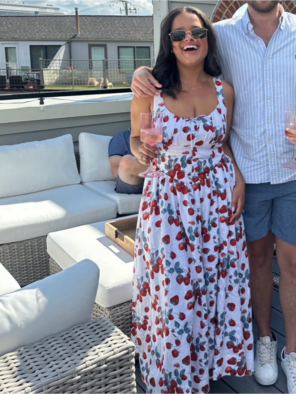 Reformation Linen Balia Dress - strawberry print - Picture 4 of 4